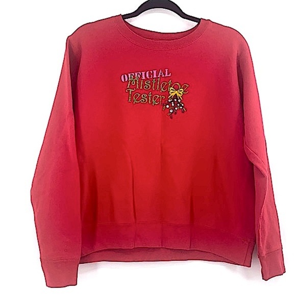 Official mistletoe tester ugly Christmas sweater size large vintage - Picture 1 of 5